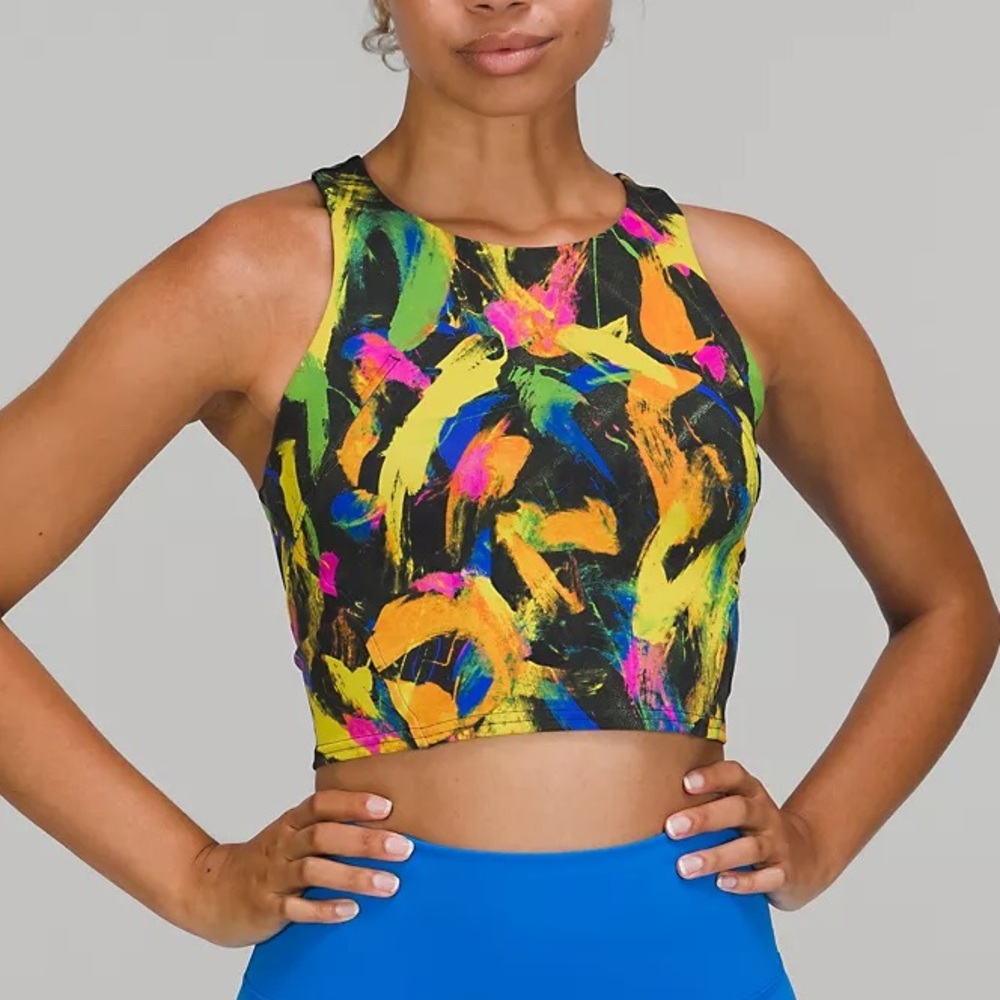 Lululemon Wunder Train Long Line Racerback Tank Top Undertone Black Multi ~ 2 - Picture 2 of 11